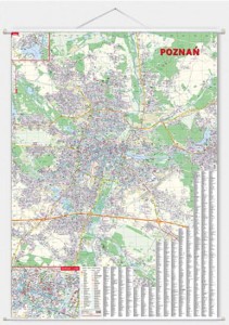Poznań - mapa ścienna