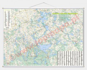 Wielkie Jeziora Mazurskie - mapa ścienna