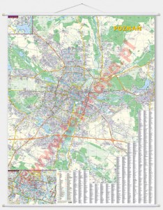 Poznań - mapa ścienna